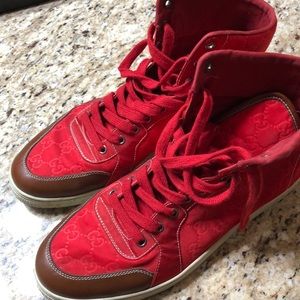 Red Gucci sneakers